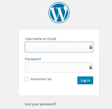 login for wordpress dashboard